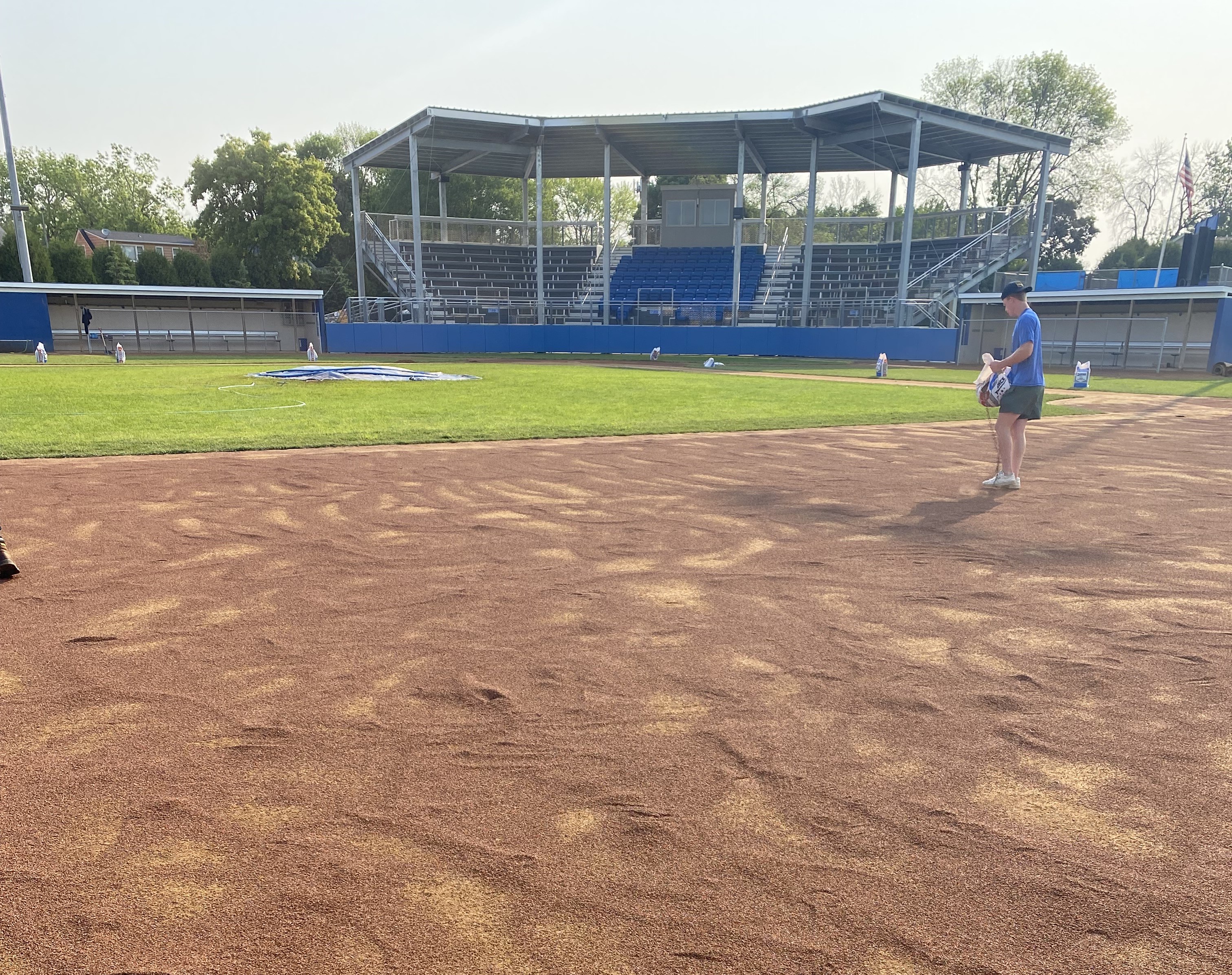 Hawks and Hamel Legion help place new Duraedge infield surface