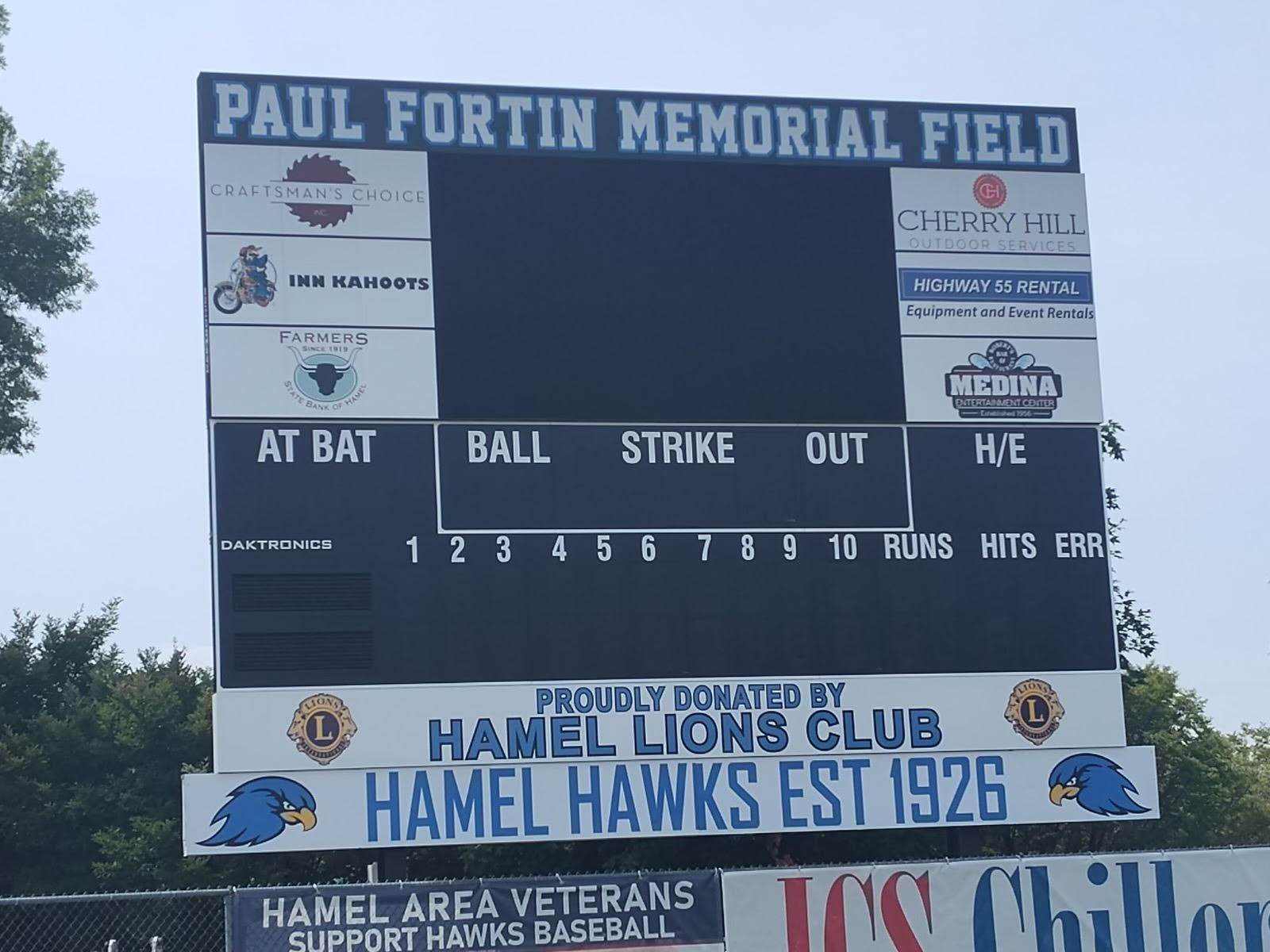 New scoreboard lights up Hamel